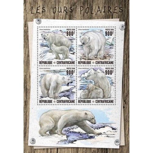 CENTRAL AFRICA 2016 SHEET MNH POLAR BEARS WILDLIFE OURS POLAIRES URSOS ORSI 5