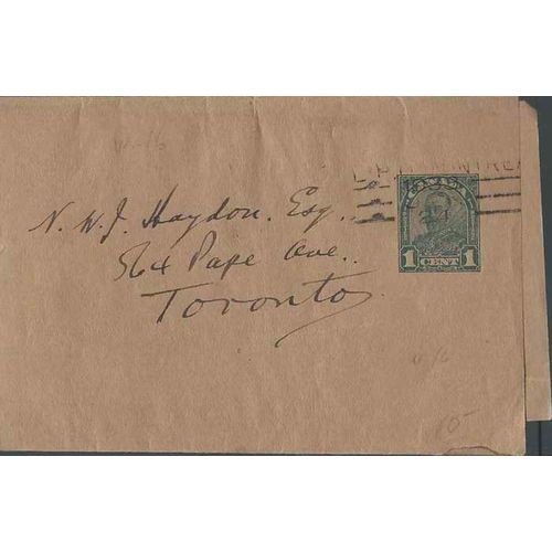 Canada #W16 Postal Wrapper USED Montreal Quebec Roller Cancel 1938 Arch