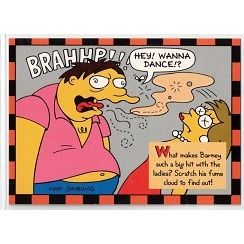 SIMPSONS series 2 ' SMELL O RAMA card # 9 Barney ' ( 1994 )