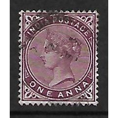 INDIA 1882 SG 89 1A PLUM FINE USED