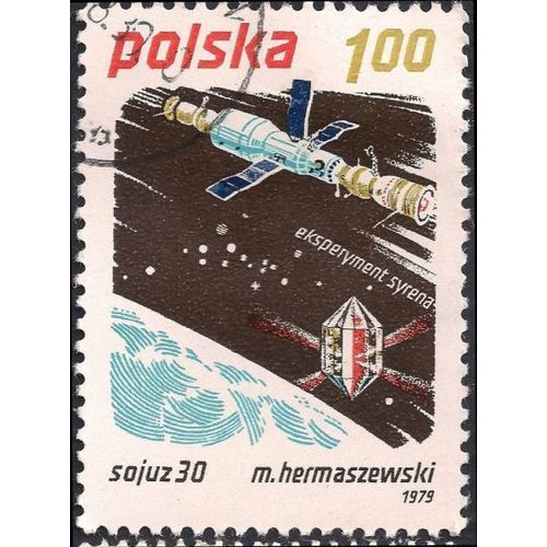 POLAND, SPACE, Soyuz 30, red 1979, 1.00Zl, #3