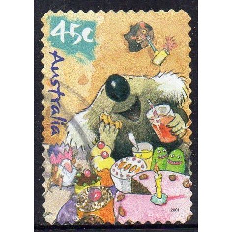 Australia 2001 Wild Babies - Kevin's Birthday Cake 45c s/a Used