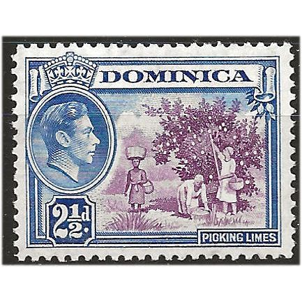 Dominica 1942 SG103a 2 1/2d Purple & Bright Ultramarine Mounted Mint ... ..