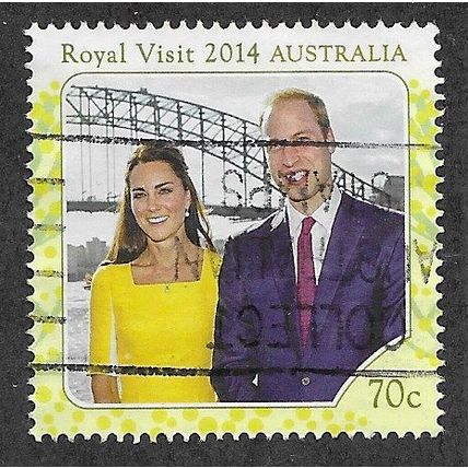 AUS 2014 70c 'ROYAL VISIT 2014' FINE USED (EBID68-545)