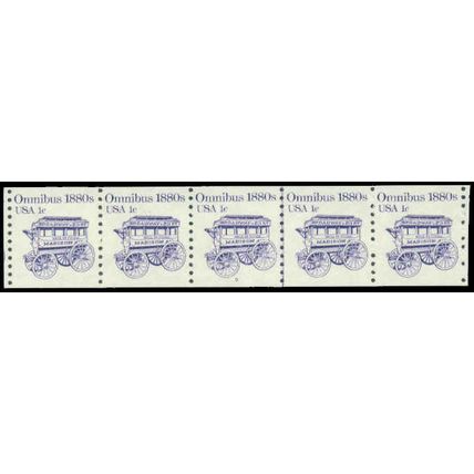 1897 1c Omnibus Fine MNH Dry Gum PNC 5/5 P0424