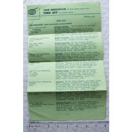 1964 The Observer Time Off Holdays Nature Study