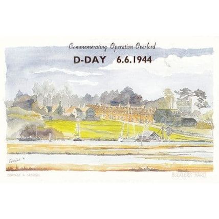 Bucklers Hard Hampshire Village in WW2 1944 D Day Painting Postcard
