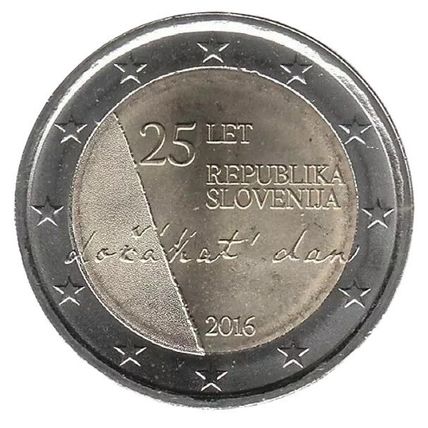 Slovenia 2016 - 2 Euro Comm 25th Anniversary of Independence of Slovenia (UNC)