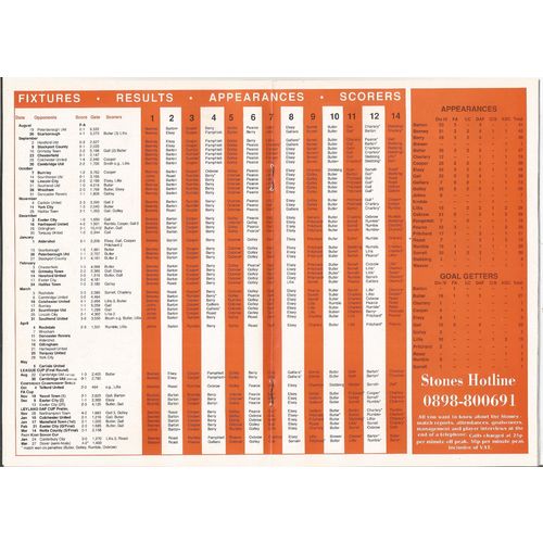 1989-90 MAIDSTONE UNITED v GILLINGHAM (Very Good Condition - No Writing)