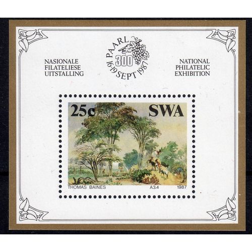 S W A Sg473 Paintings by Thomas Baines 25c mini sheet mint never hinged (N10)