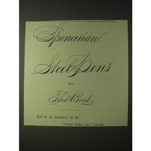 1900 Spencerian Steel Pens Ad - Spencerian Steel Pens are the Best