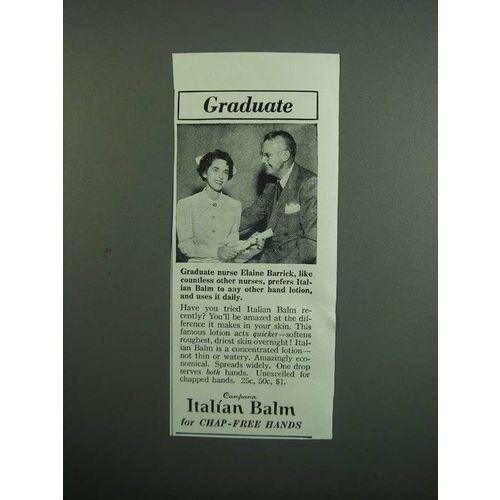1950 Campana Italian Balm Ad - Graduate