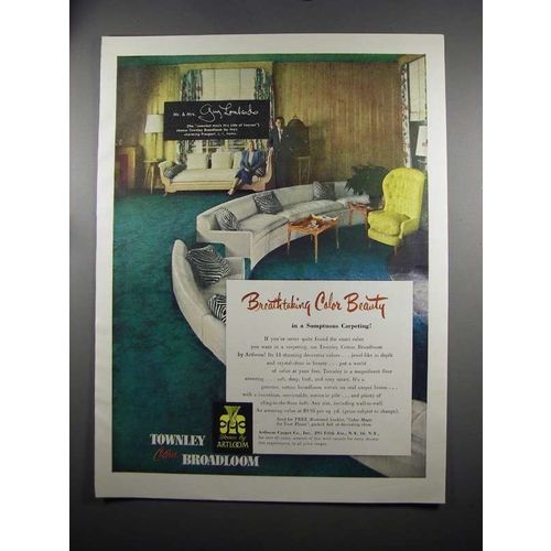 1951 Artloom Townley Broadloom Carpet Ad - Guy Lombardo