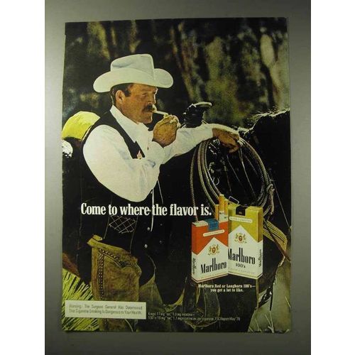 1978 Marlboro Cigarettes Ad - Marlboro Man, Cowboy, Lasso