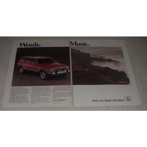 1987 Jeep Cherokee Ad - Words. Music.