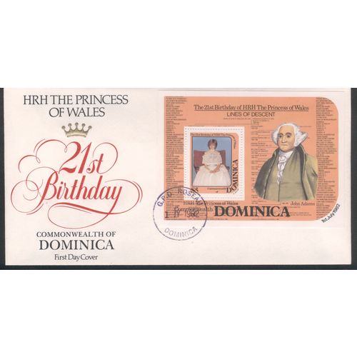 Dominica FDC 1982 - SGMS824 - $5 - 21st birthday of Diana, Princess Of Wales