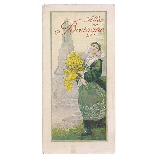 ALLEZ EN BRETAGNE, French card bookmark 67 X 137 mm #