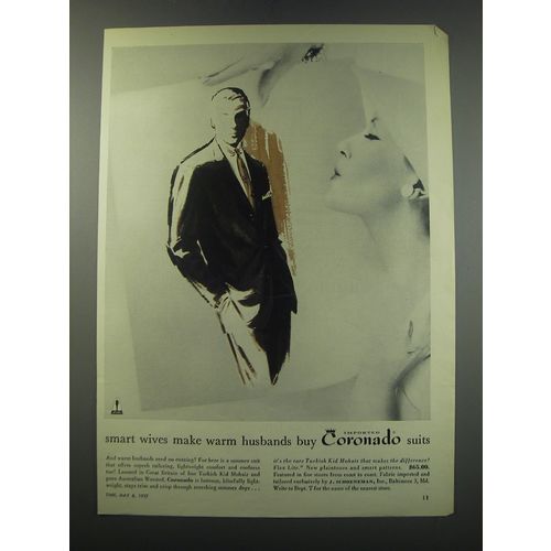 1957 Coronado Suits Ad - Smart wives make warm husbands buy Coronado suits