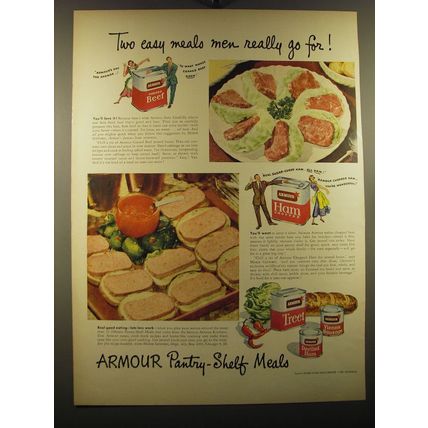 1950 Armour Advertisement - Corned Beef, Ham, Treet, Vienna Sausage and Deviled