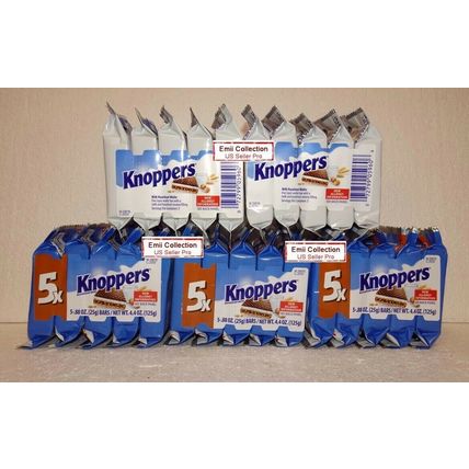 Storck Knoppers German Milk Hazelnut Chocolate Wafer 5 Pack/25 Pics 0.88oz 25g