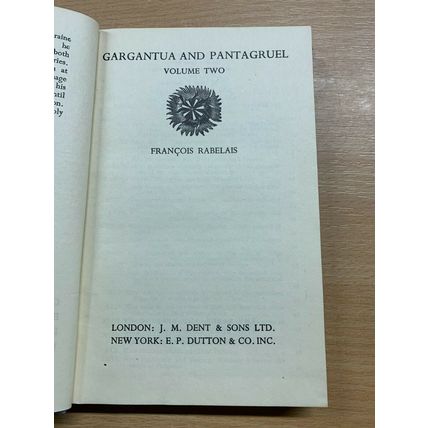 1946 FRANCOIS RABELAIS "GARGANTUA & PANTAGRUEL" VOL 2 FICTION HARDBACK BOOK (P3)