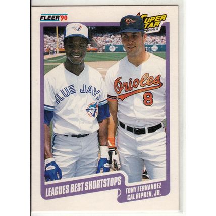1990 Fleer Cal Ripken Jr. baseball card #634– HOF-Orioles -Tony Fernandez