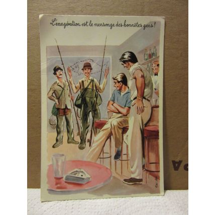 FISHING , unused FRENCH postcard france humour? #