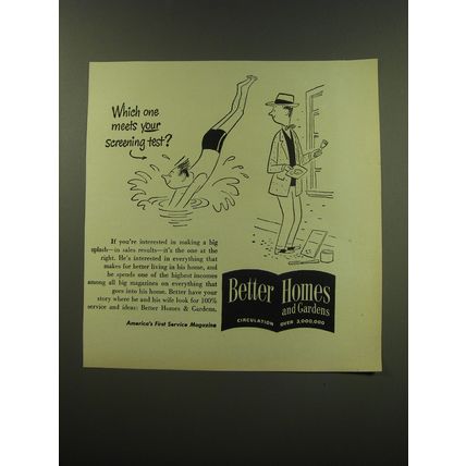 1949 Better Homes and Gardens Magazine Ad - Which one meets your screening test?