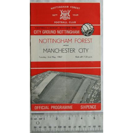 1967 programme Nottingham Forest v. Manchester City