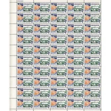 Water Conservation Sheet of Fifty 4 Cent Postage Stamps Scott 1150
