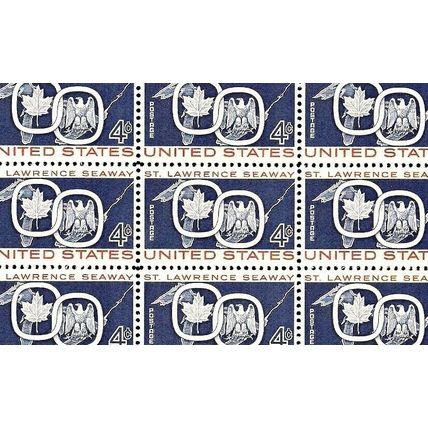 Saint Lawrence Seaway Sheet of Fifty 4 Cent Postage Stamps Scott 1131