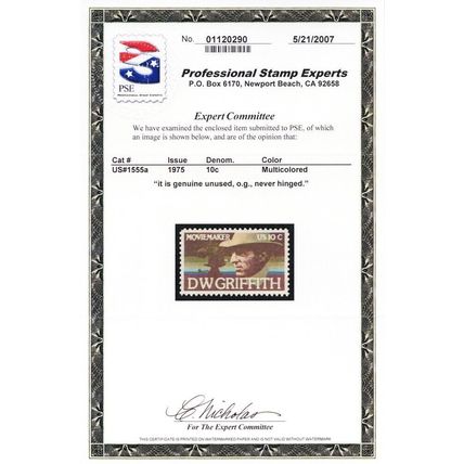 1555a, MNH Brown Color Omitted Error With PSE Certificate - Stuart Katz