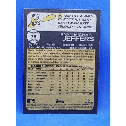 2022 Topps Heritage #76 Ryan Jeffers