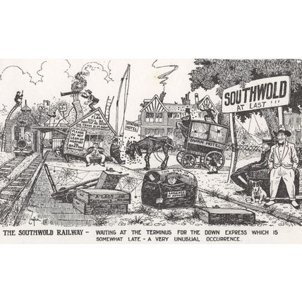 Southwold Railway Rare Comic Postcard