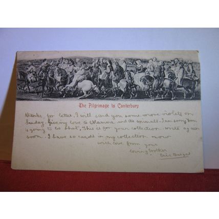 THE PILGRIMAGE TO CANTERBURY, KENT used antique postcard by Stengel 1915? pm /