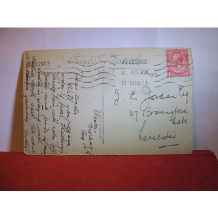 BOULOGNE-SUR-MER used antique postcard 1923 pm. #