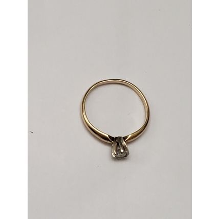 Estate Vintage 14k Yellow Gold Engagement .25ct Diamond ring ,1930's