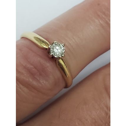Estate Vintage 14k Yellow Gold Engagement .25ct Diamond ring ,1930's