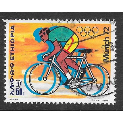 ETHIOPIA 1972 OLYMPIC SPORTS CYCLING USED