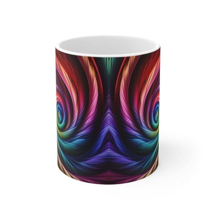 Fusion of Bright Rainbow Swirls in Motion #13 Ceramic Coffee Mug 11oz