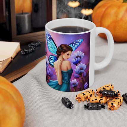 September Sapphire Amethyst Birth Month Colors Fairies & Butterflies #1 Mug 11oz