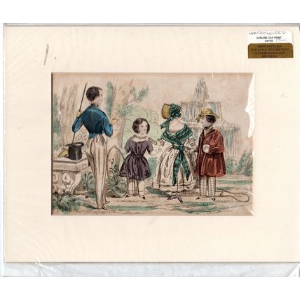 Genuine hand coloured old print 1840