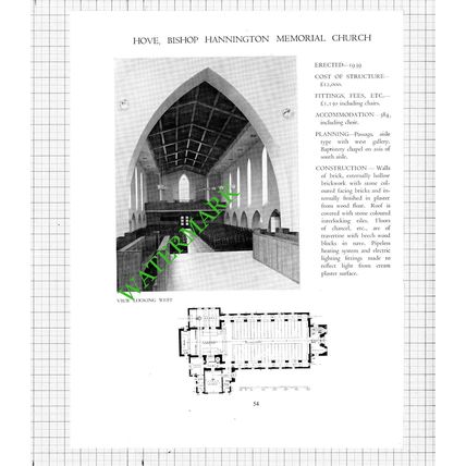 Bishop Hannington Memorial Church Hove Sussex Edward Maufe - c.1947 Article