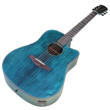 41 Inch Green Color Orange Color Acoustic Guitar High Gloss Cutway 6 String