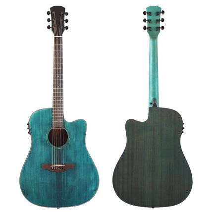 41 Inch Green Color Orange Color Acoustic Guitar High Gloss Cutway 6 String