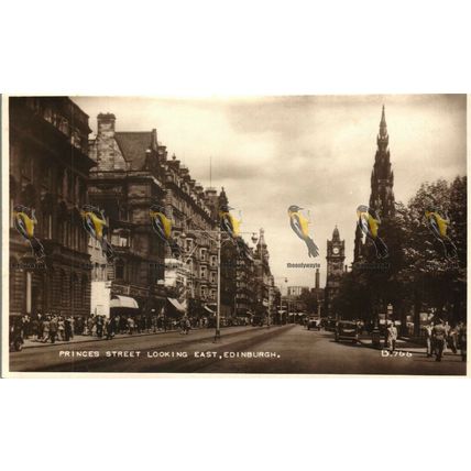 Princes Street, Looking East Edinburgh, Scotland, RP Valentines Postcard