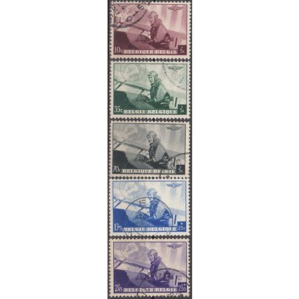 Belgique 1938 Michel 466 - 470 O Cote (2008) 9.30 € Roi Léopold III aviateur