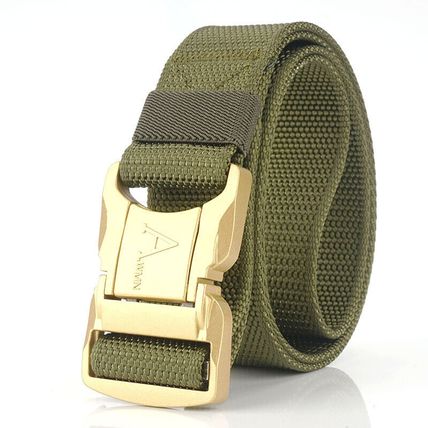 Gold Aluminum Safety Alloy Buckle Outdoor Tactical Belt Stylish Men's Belt