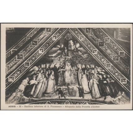 Giotto - Allegoria della Povertà, Assisi, c.1920 - Traldi Foto Cartolina
