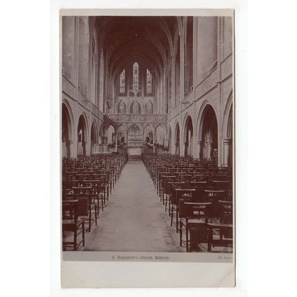 St Augustine's Church Interior Kilburn London RP Postcard